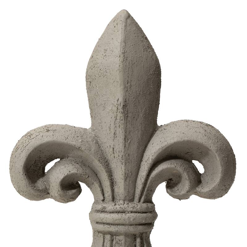 Glitzhome MGO French Holiness Fleur De Lis LYS Garden Statue Coastal Sculpture Indoor Outdoor