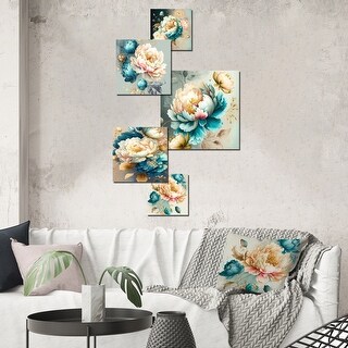 Designart Multi-Color Blooming Flowers III Floral Metal Wall Art Set -  Bed Bath & Beyond - 39816451