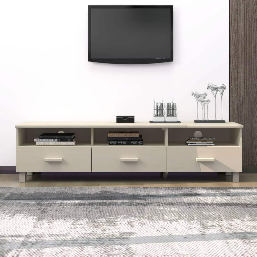 vidaXL TV Stand TV Console Sideboard TV Unit Cupboard HAMAR Solid Wood Pine - 62.2" x 15.7" x 15.7"