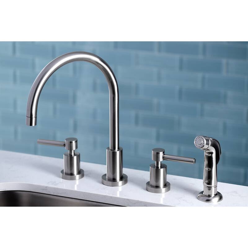 Kingston Brass Concord Widespread Kitchen Faucet with Metal Lever