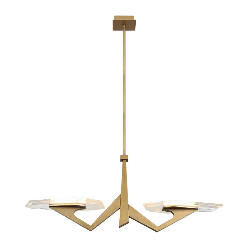 Varaluz Down the Wrong Path 2-Light Linear Pendant - Brass Kisser