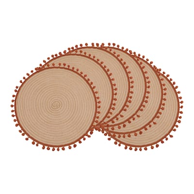 Placemats Set of 6 Polyester Placemats for Kitchen Dining Table Decor Heat Resistant Table Placemats Wipeable Table Mat