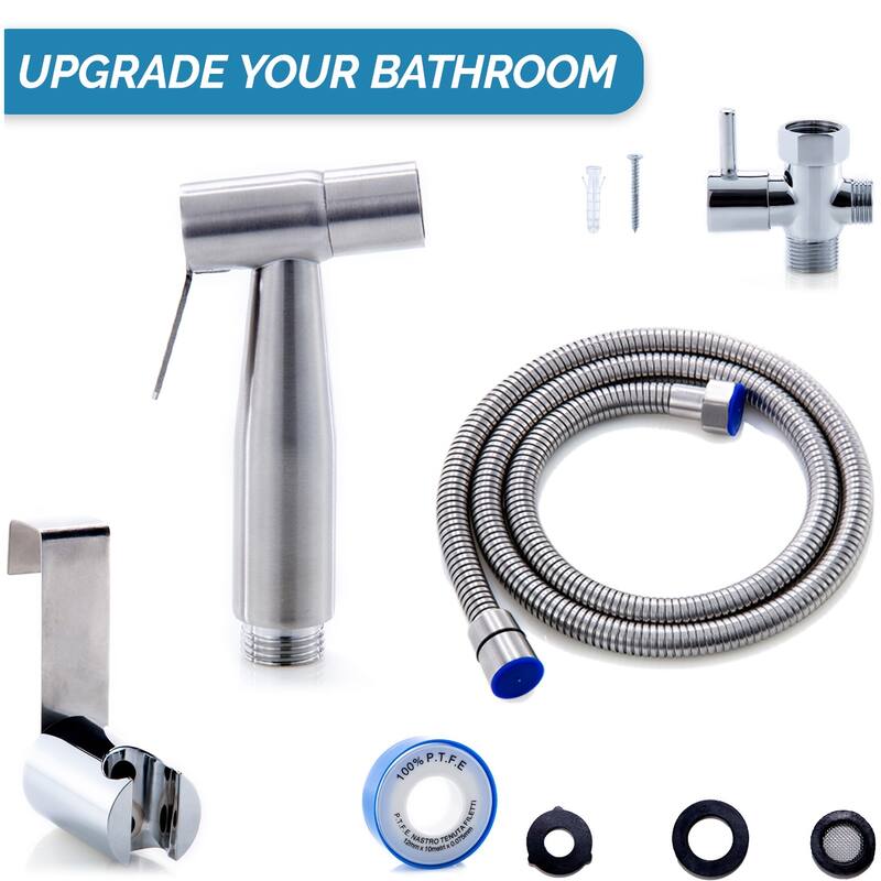 Bidet - Stainless Steel -Hand-Held Sprayer Attaches to Toilet 59" Hose