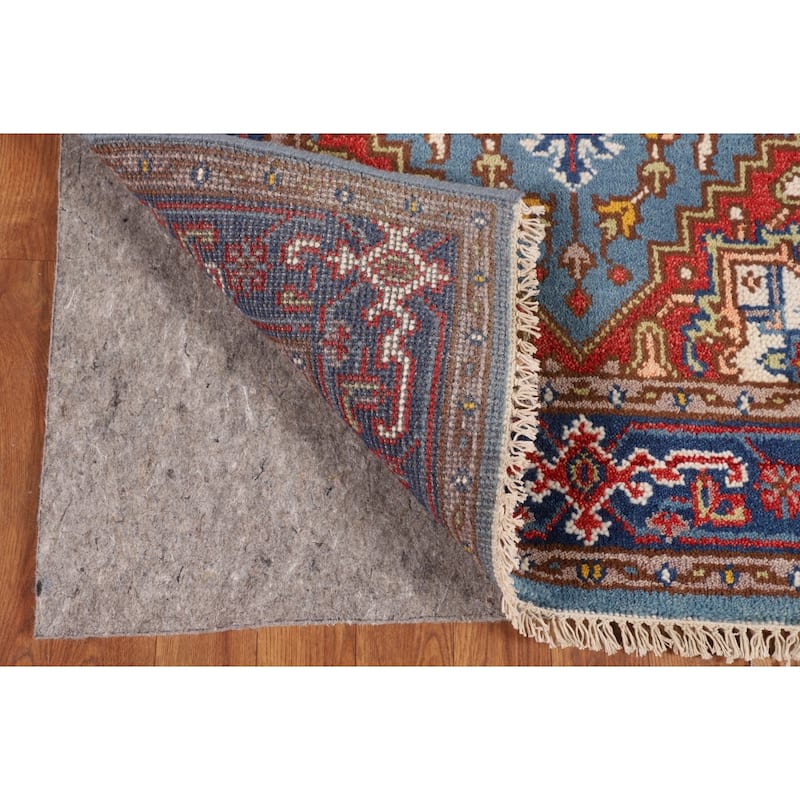 Blue Geometric Heriz Serapi Oriental Foyer Rug Handmade Wool Carpet - 3'0"x 5'0"