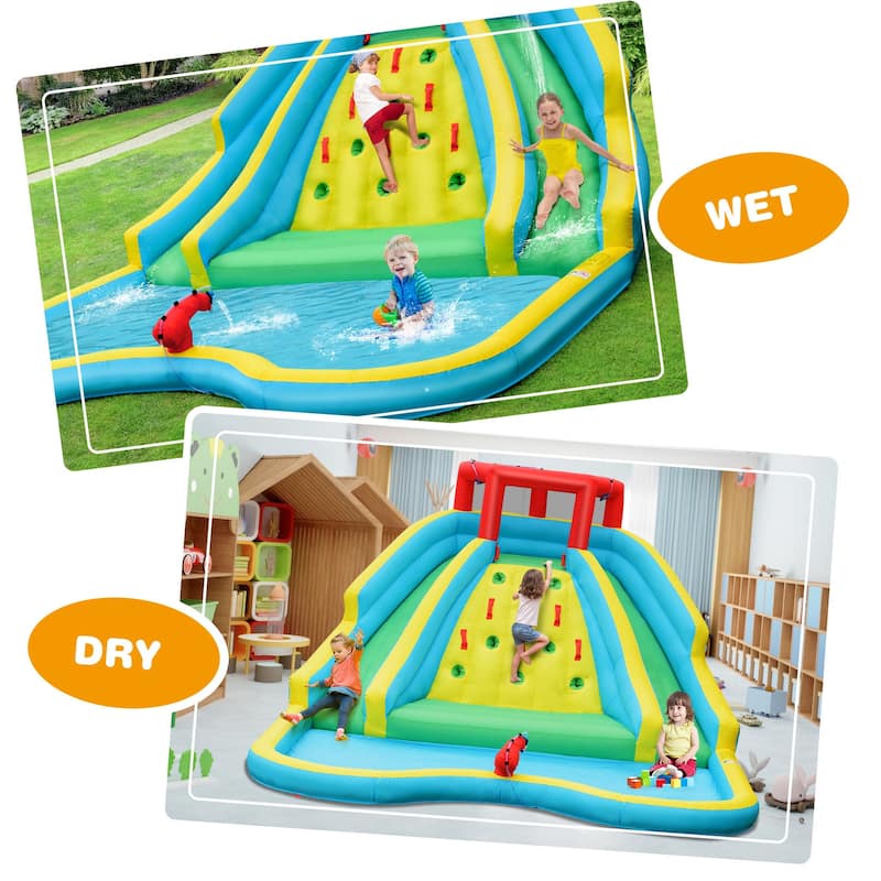 Bountech Inflatable Mighty Water Slide Park Bouncy Splash Pool - Multicolor