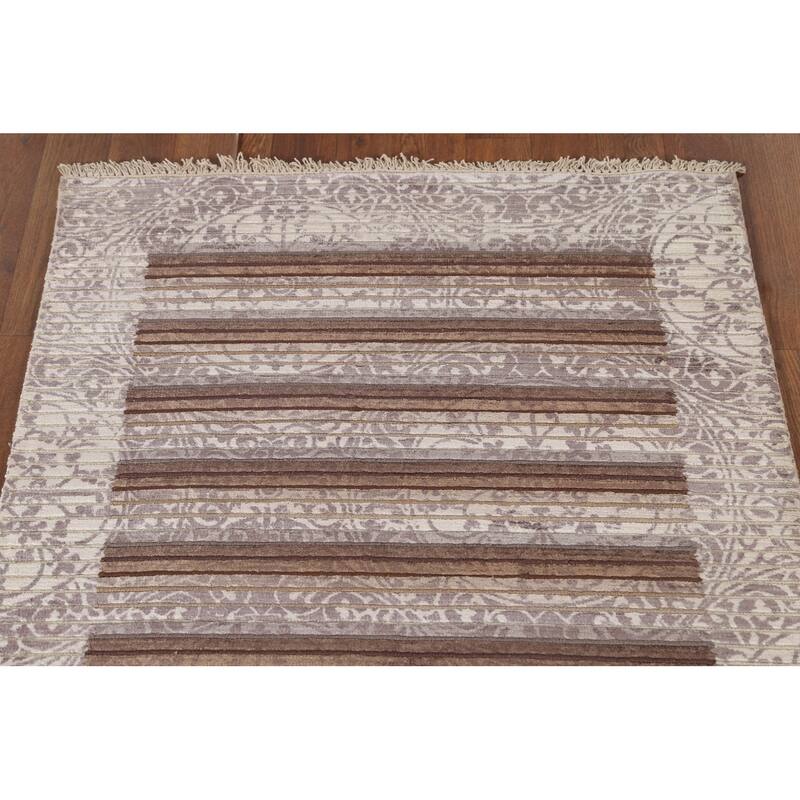 Abstract Oriental Accent Rug Handmade Wool Carpet - 2'9"x 5'0"