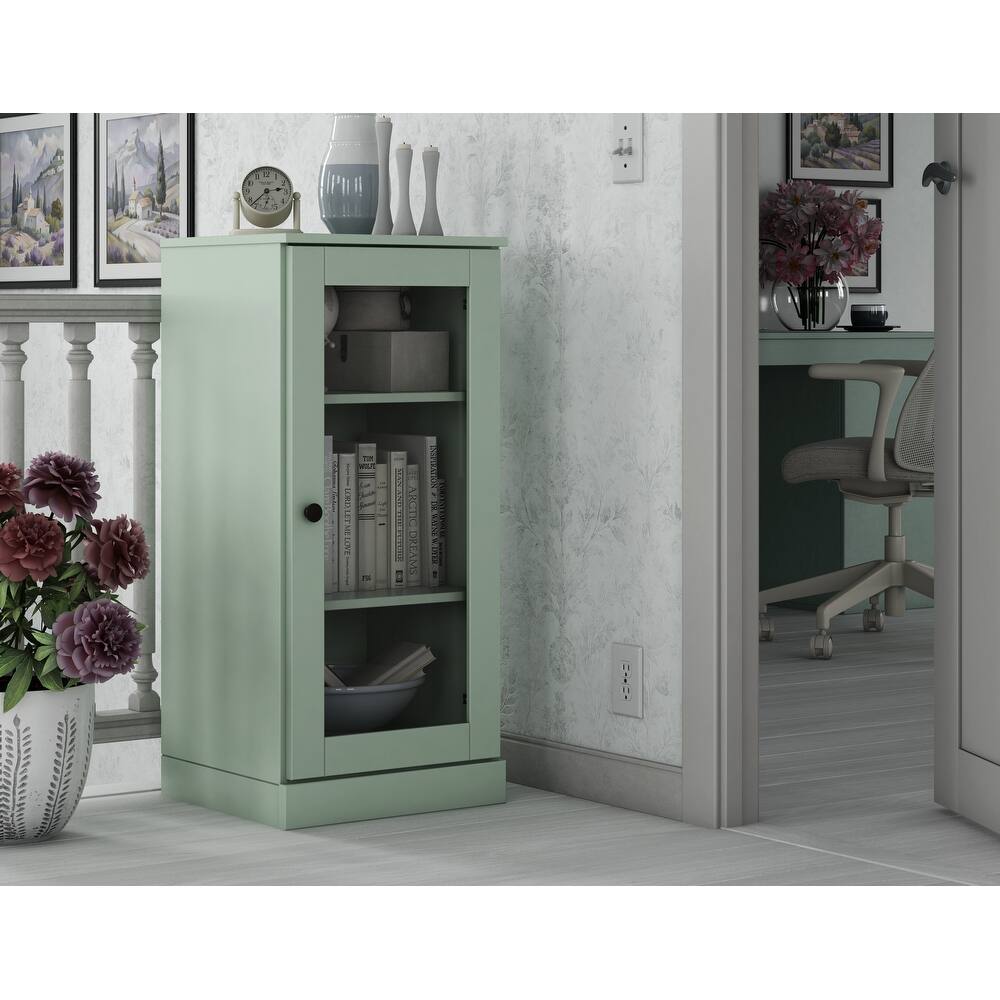 Palace Imports 100% Solid Wood 3-Shelf Bookcase with Clear Glass Door and Adjustable Shelves