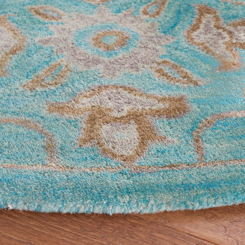 SAFAVIEH Handmade Heritage Peony Damask Traditional Oriental Wool Rug