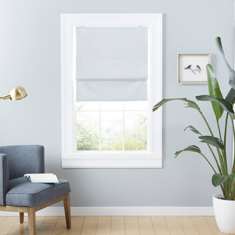 ATI Home Esme Total Blackout Roman Shade 23"x64" Dark Grey. - 34x64 - White