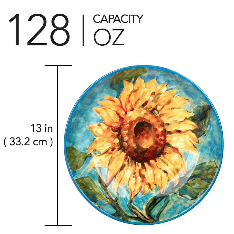 Certified International Golden Sunflowers Serving Bowl - 13" Diam x 3"