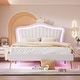preview thumbnail 5 of 68, Modern Upholstered Princess Bed with Crown Headboard White - Queen