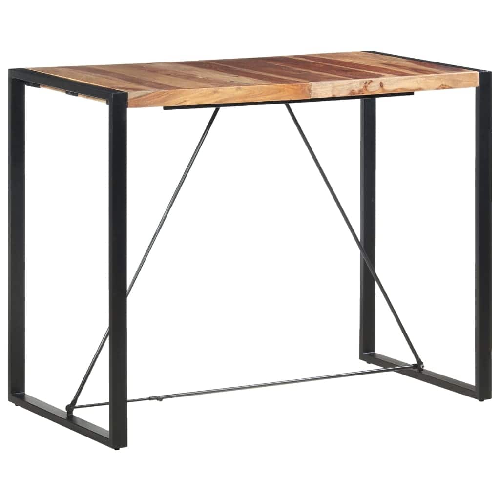 vidaXL Bar Table 55.1"x27.6"x43.3" Solid Sheesham Wood