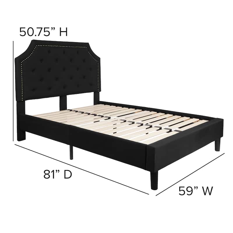 Arched Tufted Upholstered Platform Bed