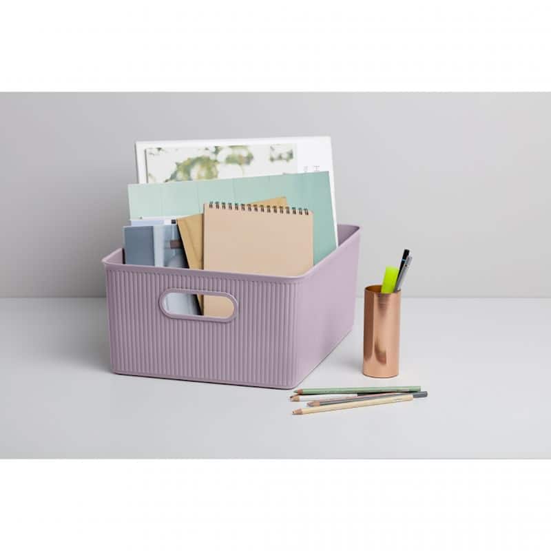 Superio Ribbed Storage Bin (3 Pack) - 11.5"W x 15"D x 6.25"H
