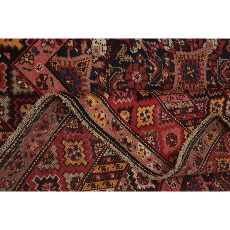 Hand Knotted Oriental 100% Wool Carpet Traditional Geometric Navy Blue & Blues Kazak Area Rug - 15' 1'' X 7' 2''
