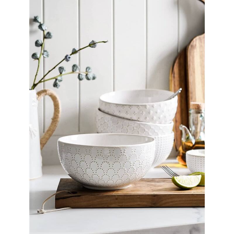 Large Soup Bowl 42 OZ, Ceramic Kitchen Bowl Set for Soup, Pho, Chip, Pasta, Fruits, Salad, Noodle and Ramen, House-warming Gift