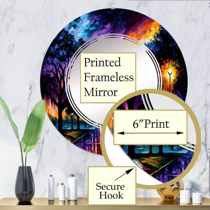Designart 'Colorful Houston Texas' Printed City Wall Mirror