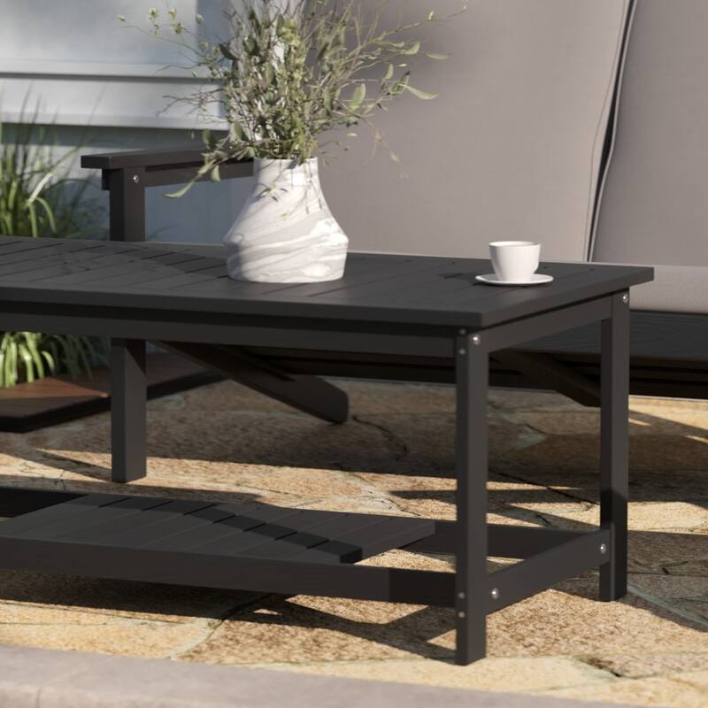 Indoor/Outdoor Poly Resin 2-Tier Adirondack Coffee Table