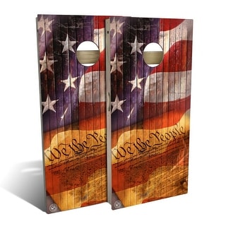 American Flag We The People Outdoor Cornhole Board Set