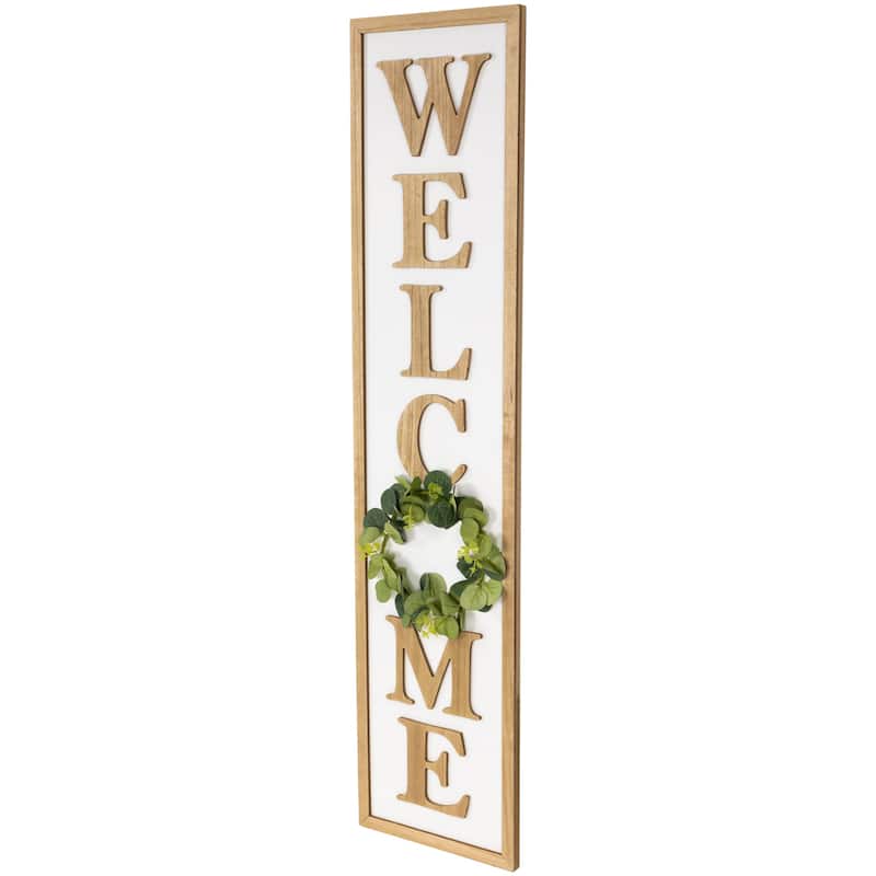 "Welcome" Wooden Framed Outdoor Porch Sign - 40"