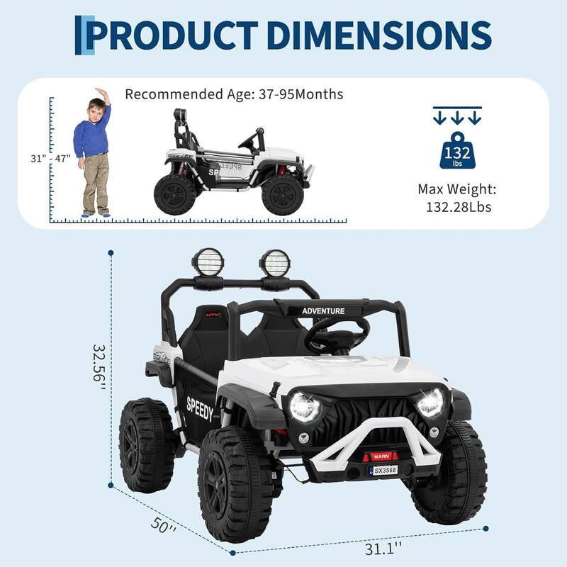 2 Seater Ride on Car for Kids Best Gifts, 24V Ride on Toy