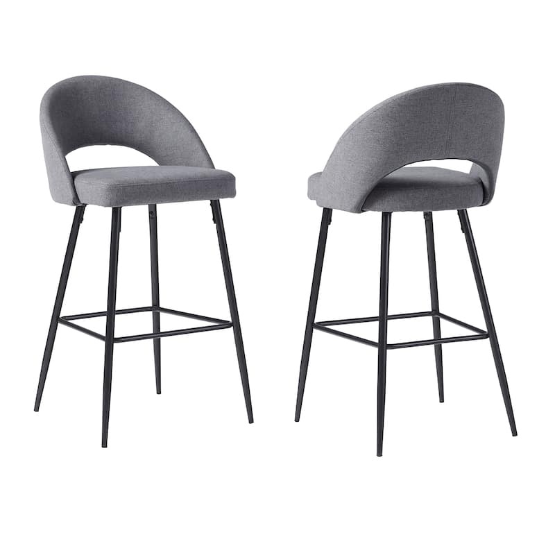 Middlebrook Designs Contemporary Curved-Back Fabric Barstools (Set of 2)
