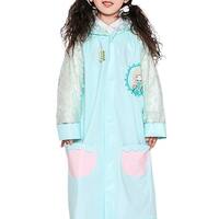 QZUnique Little Girls' Lightweight Hooded Raincoat with SchoolBagCover