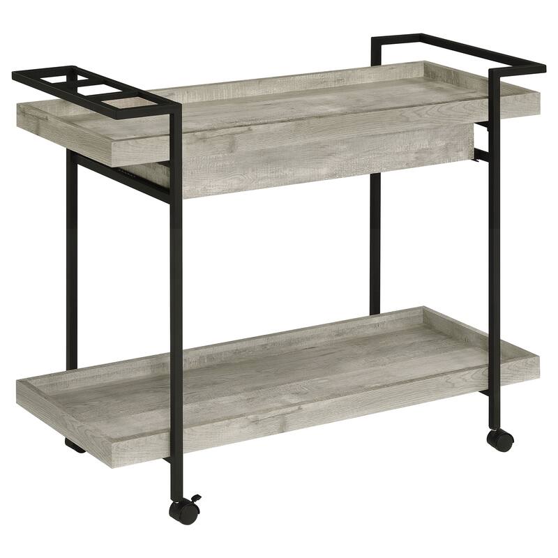 Ventura Grey Driftwood 1-drawer Engineered Wood Bar Cart