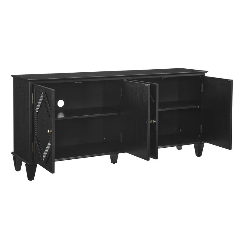 Sideboard Buffet Cabinet with Storage, Classic Credenza with Doors & Shelves, Wood Coffee Bar Accent Cabinet Console Table