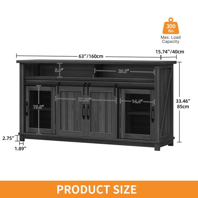 Farmhouse Sideboard Buffet Cabinet with Sliding Barn Doors