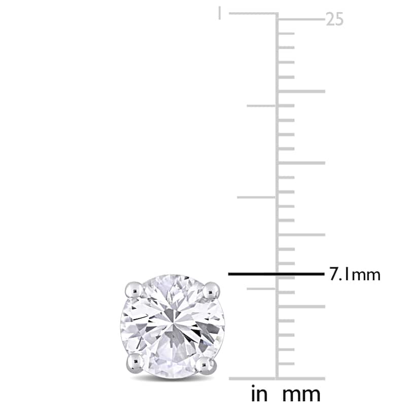 Miadora Created White Sapphire Birthstone Solitaire Stud Earrings in Sterling Silver