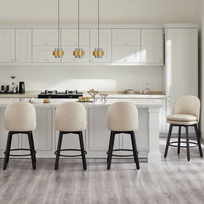 Spruce & Spring Madison Upholstered Swivel Counter Height Bar Stools