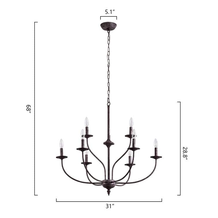 Maxax 9 - Light Candle Style Classic / Traditional Chandelier