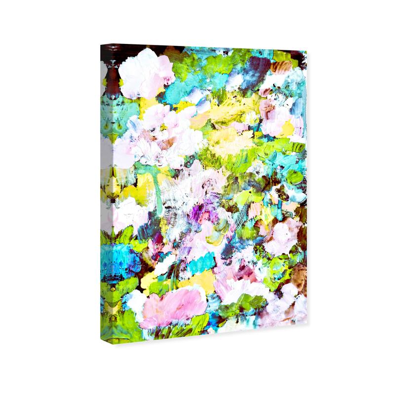 Wynwood Studio Abstract Tea Garden Blue and Modern & Contemporary Wall Art Canvas Print