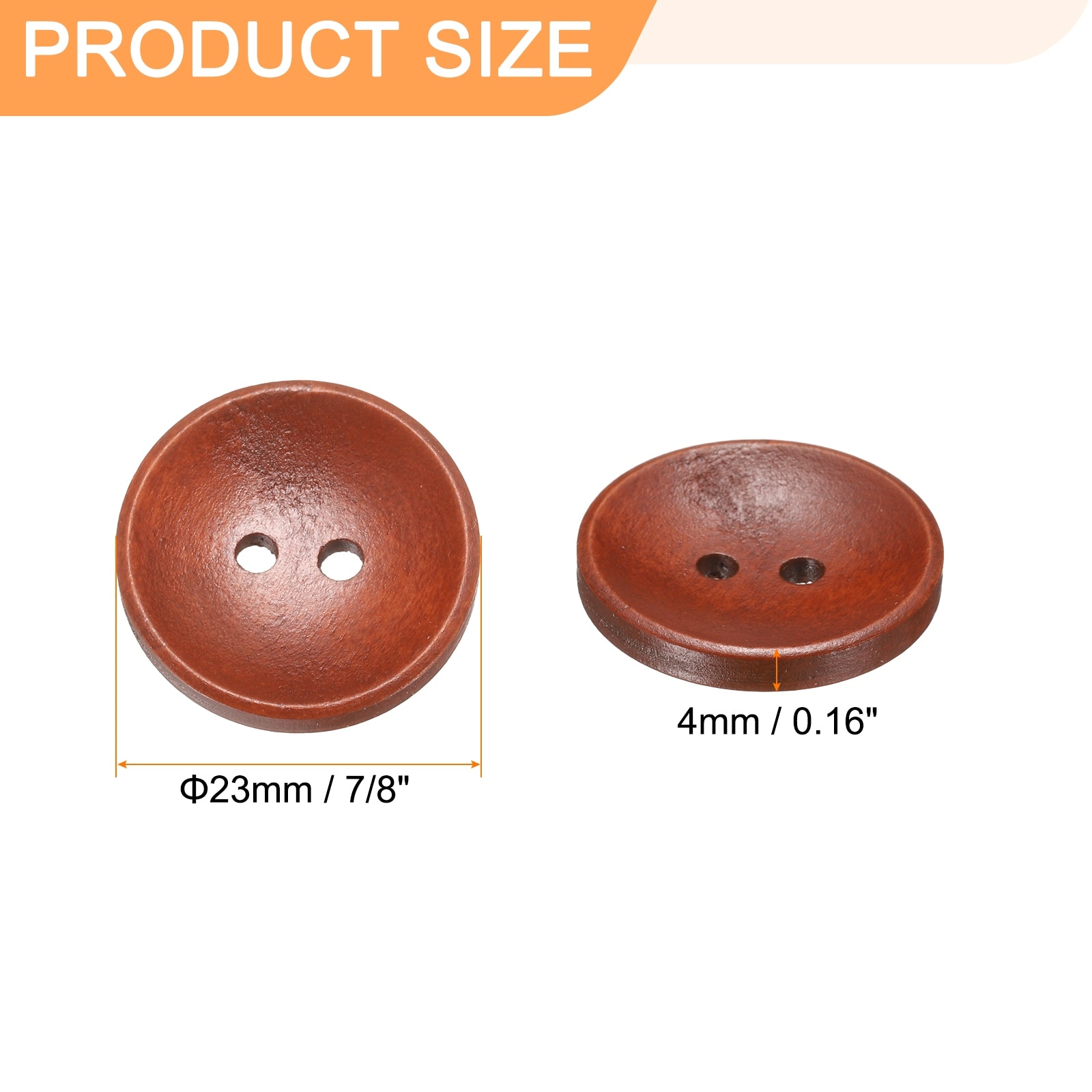 Wooden Sewing Button 2 Holes Wood Round Craft Replacement Buttons for Clothing DIY Crafts