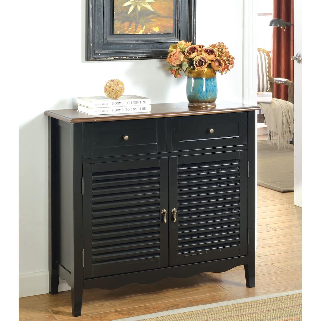 Furniture of America Bees Country Solid Wood 2- Shelf Hallway Chest