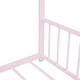 preview thumbnail 40 of 46, Twin/Full Size Montessori Floor Bed for Kids, Metal House Bed Frame w/Fence & Roof, Kids Playhouse Bed, Metal Platform Bedframe