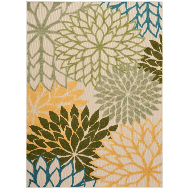 Nourison Aloha Floral Modern, Indoor/Outdoor Area Rug - 6' x 9' - Green/Multicolor