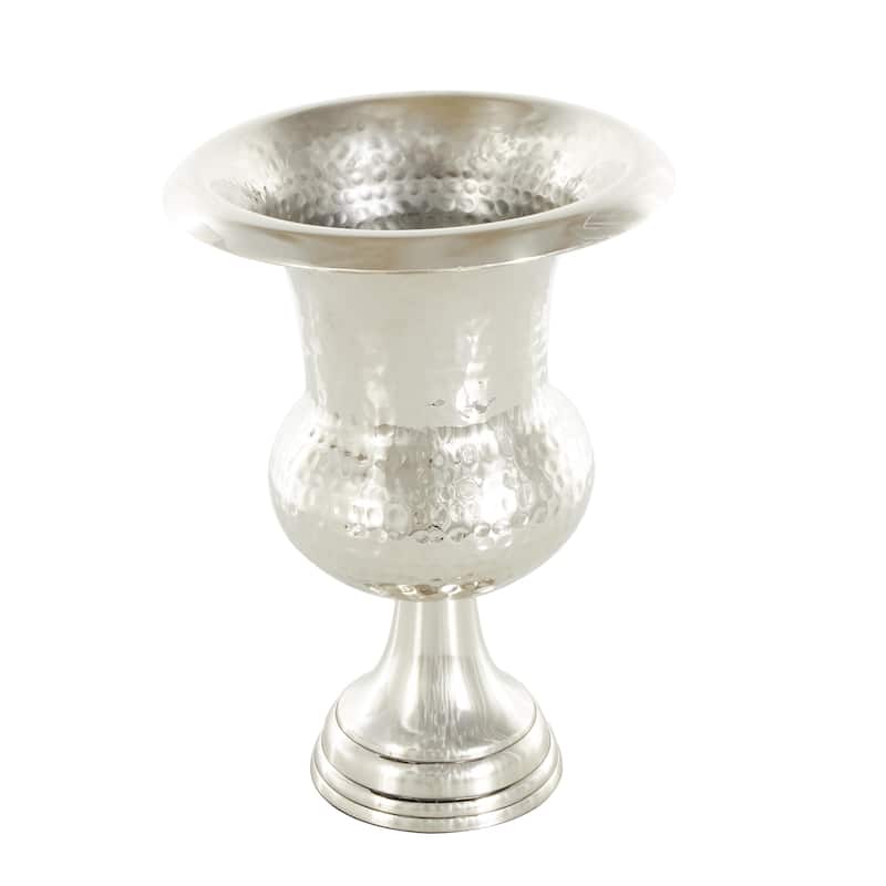 Aluminum Metal Goblet Inspired Hammered Decorative Vase - Silver or Gold - Roche River Decor