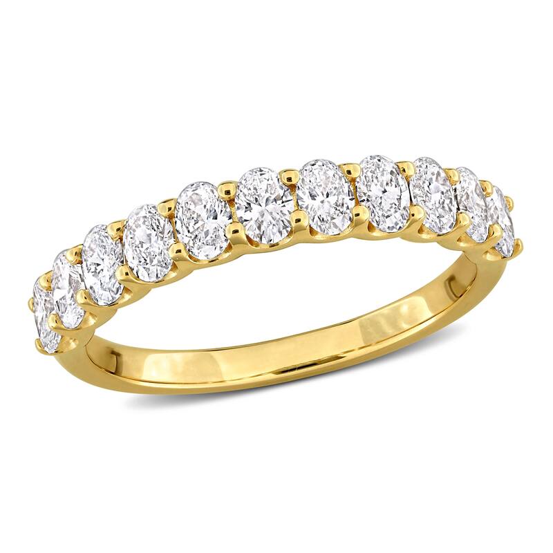 Miadora 1ct TW Oval Lab-Grown Diamond Semi-Eternity Anniversary Band 14k Yellow Gold