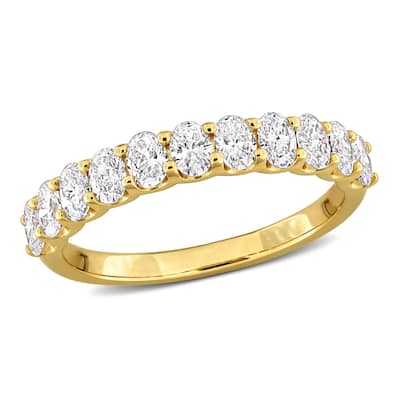 Miadora 1ct TW Oval Lab-Grown Diamond Semi-Eternity Anniversary Band 14k Yellow Gold