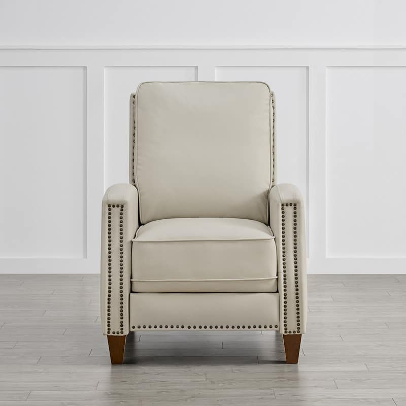Spruce & Spring Alston Push Back Recliner Chair with Nailhead Trims for Living Room