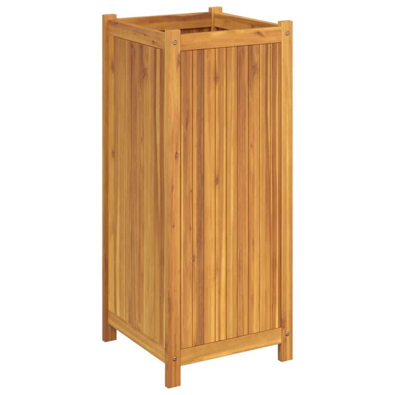 vidaXL Garden Planter Natural Wood Solid Acacia wood 39.4 in height - 16.5 x 16.5 x 39.4 in