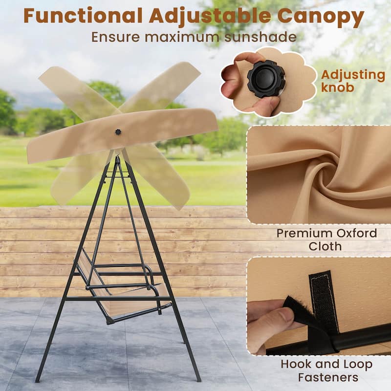 Costway 2-Person Outdoor Porch Swing Swing Loveseat with A-Shaped - See Details