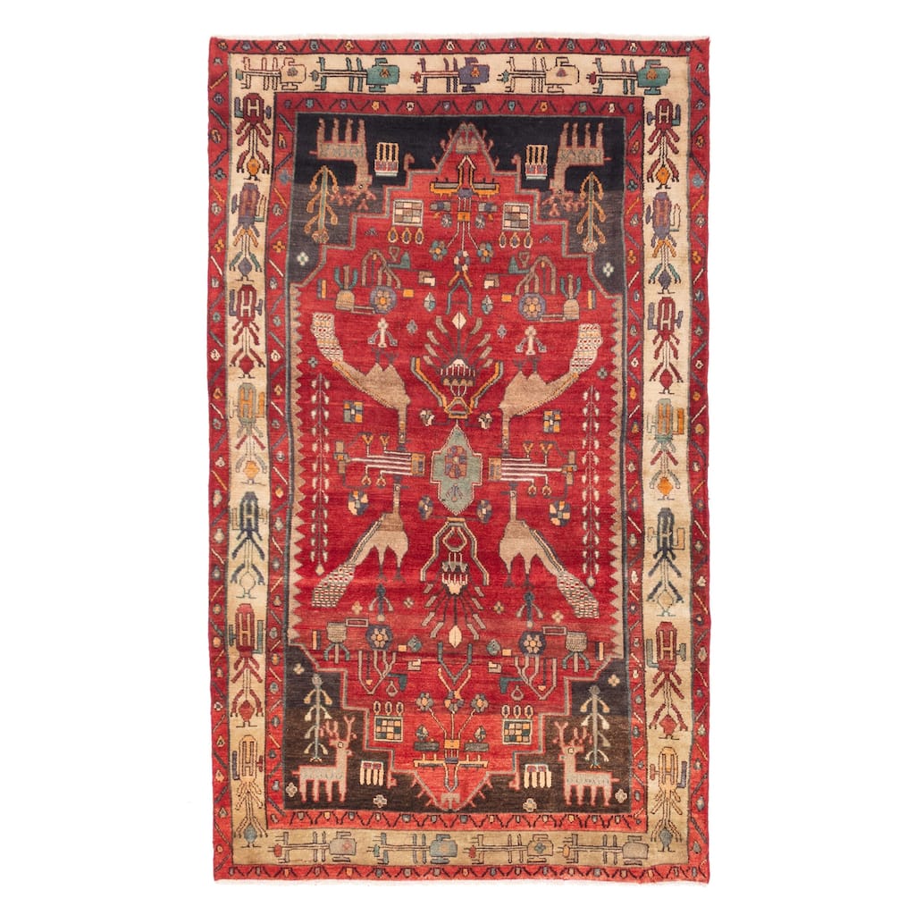 ECARPETGALLERY Hand-knotted Andelz Red Wool Rug - 4'9 x 8'0
