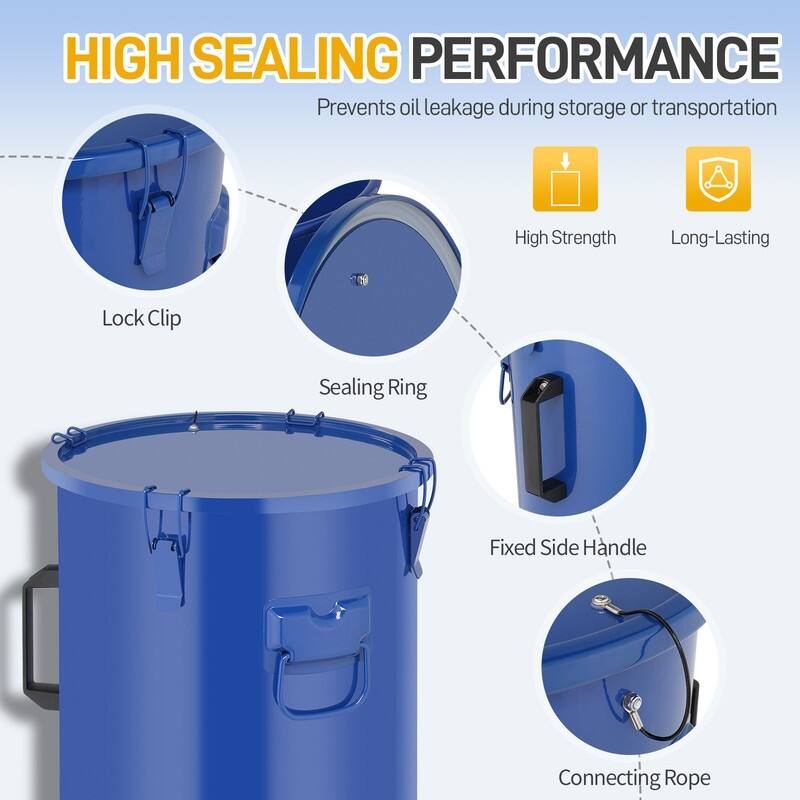 8 Gallon Fryer Oil Disposal Carbon Steel Fryer Grease Bucket