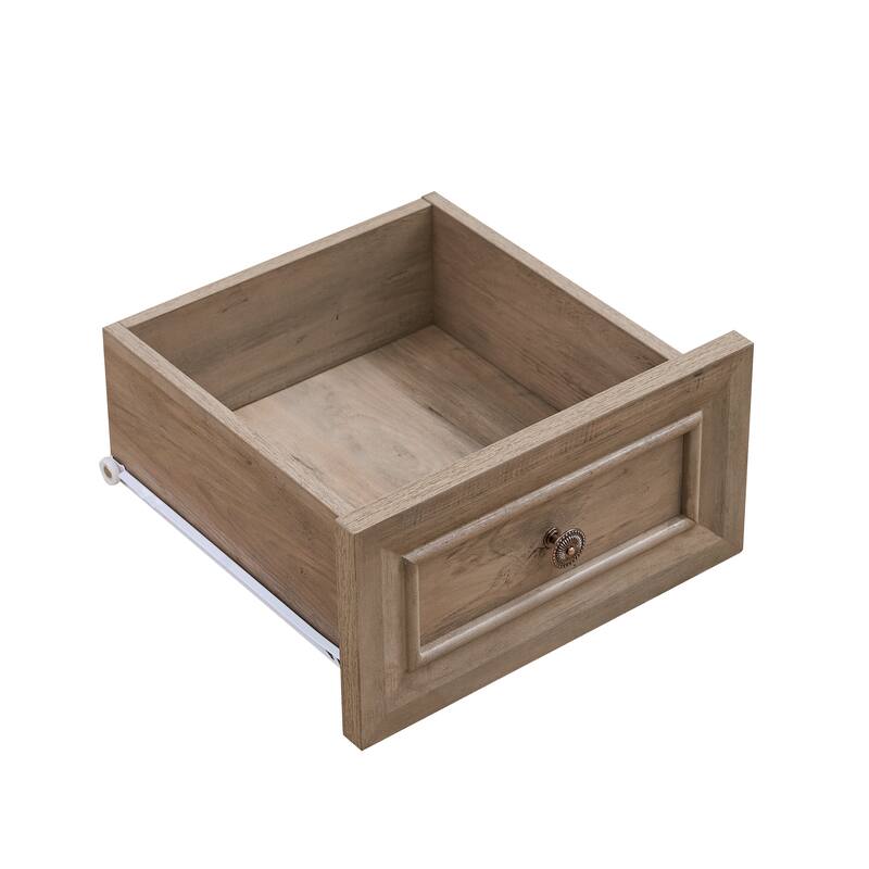 Farmhouse-Style Fireplace TV Stand up to 80-Inch TV with LED Lights, Glass Door Cabinets and Drawers, for Living Room