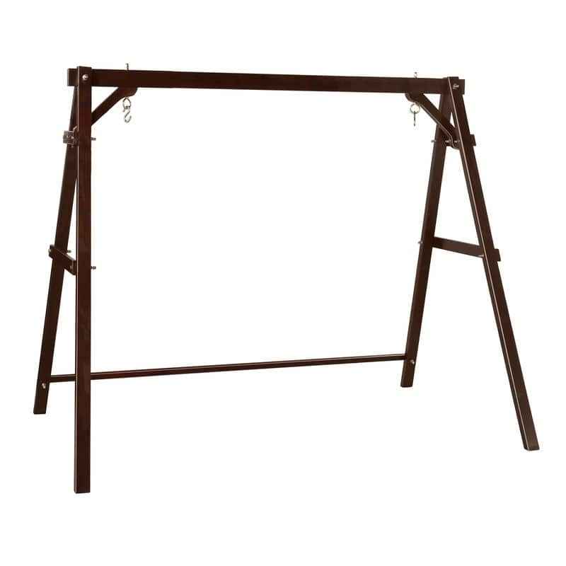 Carbonized Color Wood Swing Stand Suitable For 5ft Swing Chair - N/A - Brown