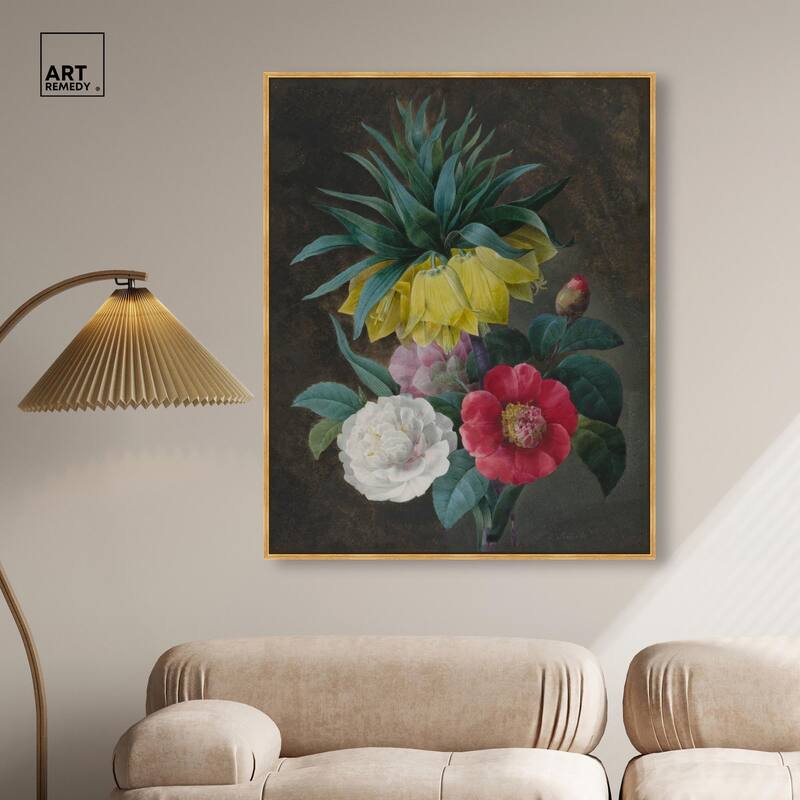 Four Peonies and a Crown Canvas by Art Remedy