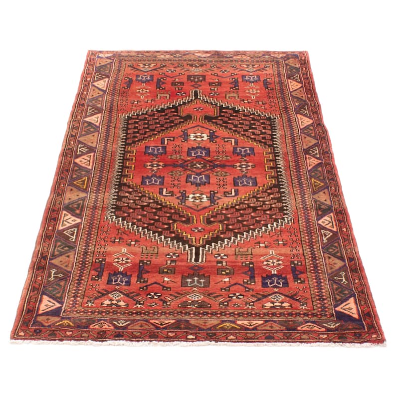 ECARPETGALLERY Hand-knotted Andelz Red Wool Rug - 4'3 x 7'7